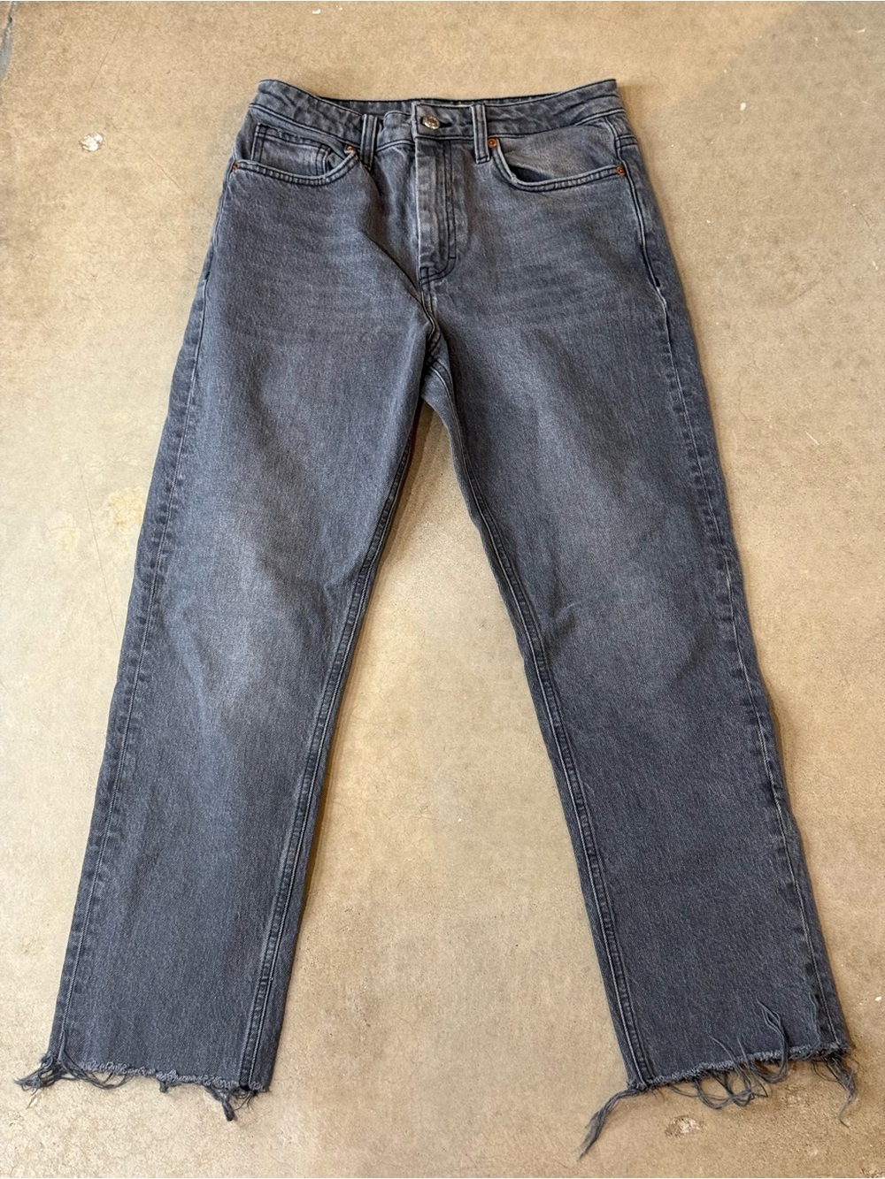 Topshop Straight Fit Black Denim Jeans